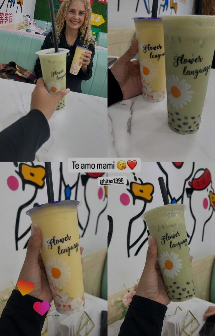 Dos vasos de boba brindando